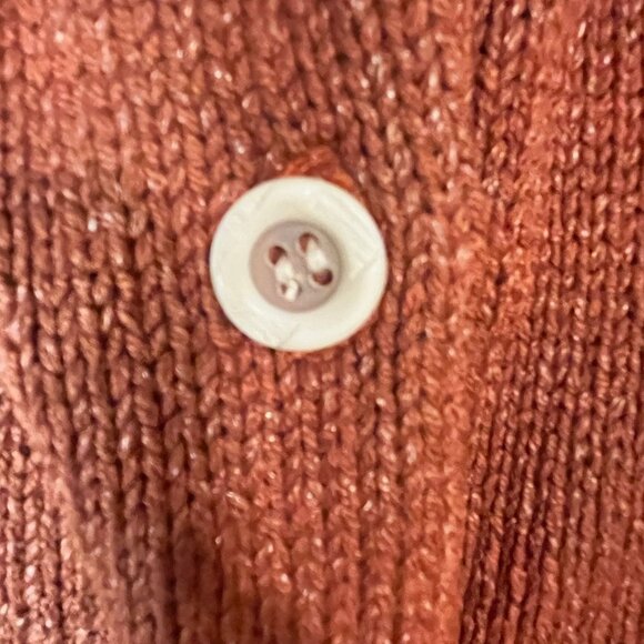 Vintage TUCKER Silk Blend Belted Cardigan in Rust Size Small - Picture 6 of 7